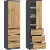 home collective Kleiderschrank 50 x 40 x 180 cm Anthrazit
