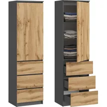 home collective Kleiderschrank 50 x 40 x 180 cm Anthrazit