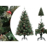 vidaXL Weihnachtsbaum mit Zapfen Grün 120 cm PVC & PE
