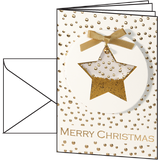Sigel 10 SIGEL Weihnachtskarten Confetti Star DIN A6