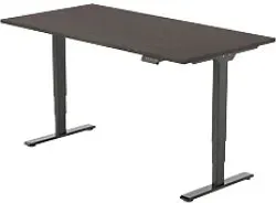 euroseats Economy Sitz-Stehschreibtisch Rechteckig Eiche T-Fuß 1.600 (B) x 800 (T) x 1.275 (H) mm Metall