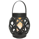 MARELIDA LED Solar Laterne schwarz H: 16cm D: 14,5cm inkl. Dämmerungssensor