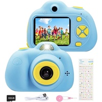 Kind Ja Spielzeug-Kamera Kinder Kamera,Kreative Kinderkamera,USB, 600mAn, 32GB, Es können Fotos gemacht werden. Video, mit Blitzlicht, 81g blau
