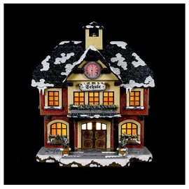 Hubrig Volkskunst GmbH Winterkinder Winterhaus - Schule 15cm mit Beleuchtung