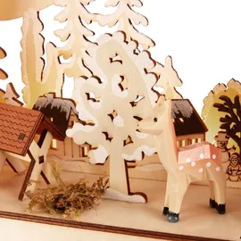 Brubaker 3D Lichterbogen - LED Schwibbogen - Sternsinger - LED-Beleuchtung mit Batterie und Kabel - Holz Natur - 27 x 40 x 7,5 cm - Handbemalt - Hellbraun/Naturbelassen