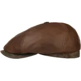 Stetson Brooklin Schirmmütze Flatcap aus Leder Herren Sommer Winter braun XXL (62-63 cm) - XXL