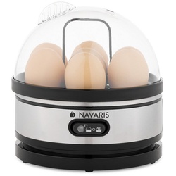 Navaris Eierkocher Eierkocher 7 Eier Edelstahl – 400W – mit Warmhaltefunktion schwarz