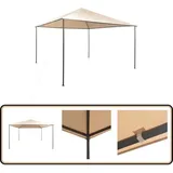 Pavilion Partyzelt Überdachung 4x4 m Stahl Beige - Gartenzelt - Partyzelt - Pavillon - Outdoor Möbel - Grillplatz