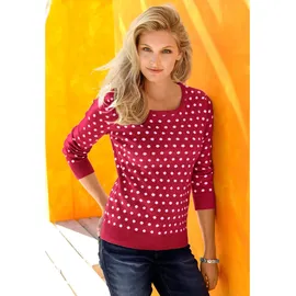 Inspirationen Strickpullover rot/weiß 40