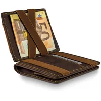 West Magic Wallet (Klassiker) mit großes Münzfach - inklusive edler Geschenkbox - Geldbeutel mit Münzfach - Der perfekte Begleiter für unterwegs - RFID Datenschutz (Braun Orange)