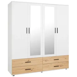 Kleiderschrank Rasant Weiß/Eichefarben