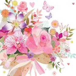 Servietten ROSE BOUQUET