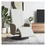 vidaXL Relaxsessel mit Fußteil Kunstleder 90 x 105 x 90 cm Creme drehbar
