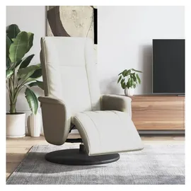 vidaXL Relaxsessel mit Fußteil Kunstleder 90 x 105 x 90 cm Creme drehbar