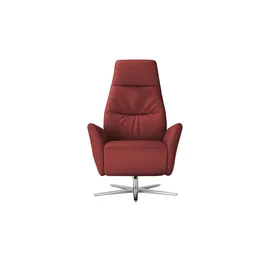 Max Schelling Sessel Elmira Leder 81 x 120 x 92 cm Rot elektrisch, drehbar