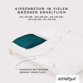 schlafgut Kissenbezug Woven Fade 60 x 80 cm Petrol