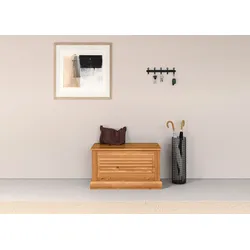 Sitztruhe HOME AFFAIRE "Liotta", beige (natur gebeizt, gewachst), B:80cm H:45cm T:45cm, Massivholz, Sitzbänke, Truhe mit Stauraum