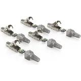 Hama Netzwerkstecker, CAT-6a, 10 Gbit/s, geschirmt, werkzeuglose Montage, 5 St. (00200793) Drahtverbinder RJ45 Grau,
