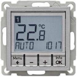 Temperaturregler zeitgesteuert mit Schließer (alu, matt)
