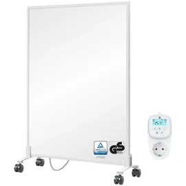 bringer-germany Bringer Infrarotheizung Standgerät - 300 Watt - Energiesparend - Mobile Elektroheizung mit Standfüßen auf Rollen, Thermostat und Fernbedienung - 5 Jahre Garantie, TÜV - Deutsche Qualitätsmarke