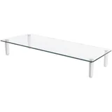 Digitus Universal Monitor-Erhöhung aus Glas - Bildschirm-Ständer - Traglast 20 kg - Rutschhemmend - Füße in Weiß