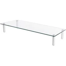 Digitus Universal Monitor-Erhöhung aus Glas - Bildschirm-Ständer - Traglast 20 kg - Rutschhemmend - Füße in Weiß