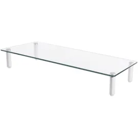Digitus Universal Monitor-Erhöhung aus Glas - Bildschirm-Ständer - Traglast 20 kg - Rutschhemmend - Füße in Weiß