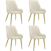 Tectake tectake® Polsterstuhl , in Samtoptik, gepolstert, schlanke, pulverbeschichtete