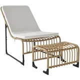 Outsunny Rattan Relaxsessel 93 x 93 x 80 cm weiß 1 St.
