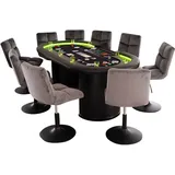 Home Deluxe Pokertisch inkl. Pokerkoffer und 2 Stühlen LAS VEGAS - Für 9 Personen