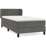 vidaXL Boxspringbett mit Matratze Dunkelgrau 100x200 cm Samt