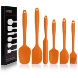 Binhai Silikon Pfannenwender Ölbürste Backpinsel-Set – 4-teiliges Antihaft-Gummi-Spachtel Set mit Edelstahlkern – hitzebeständiger Spachtel Küchenhelfer Set zum Kochen, Backen und Mischen (schwarz)