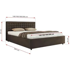 MKS Meble PAVO Classic 180 x 200 cm Braun