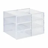 Relaxdays Schuhbox 6er Set 44,5 cm transparent