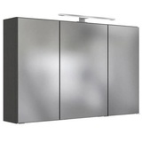 Held Spiegelschrank »Arezzo«, mit LED ca. 120x64 cm, Grau