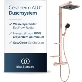 Ideal Standard Alu+ Aufputz-Duschsystem mit Thermostat Rosé BE210RO