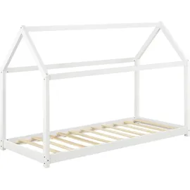 [en.casa] Kinderbett Netstal 80 x 160 cm Kiefer weiß