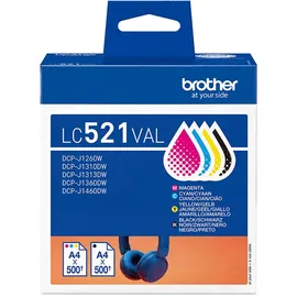 Brother LC-521VAL schwarz + CMY