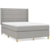 vidaXL Boxspringbett mit Matratze Hellgrau 140x200 cm Stoff1367255