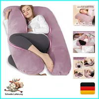Chilling Home Schwangerschaftskissen U Form Seitenschläferkissen Stillkissen groß Lagerungskissen, Kissen für Frauen und Seitenschläfer(Lila, Samt)