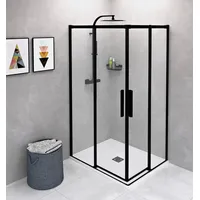 Polysan s.r.o. Komplettdusche Rechteckige Duschkabine 900x800 mm, L/R Variante, Eckeinstieg, BxT: 90x80 cm, Polysan-AL1592BAL1582B-SET