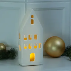 LED Haus Lichthaus Dekohaus Leuchthaus H: 24cm inkl. Batterie Innen