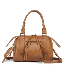 Schultertasche "Barcelona", Damen, Gr. B/H/T: 29cm x 20cm x 15cm one size, braun, Polyurethan (PU), COLLEZIONE ALESSANDRO, Taschen, mit hübschen Details, hochwertig verarbeitet