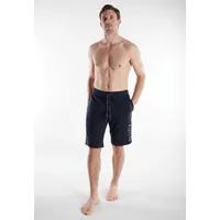 Tom Tailor Bermudas TOM TAILOR, Herren, Gr. 50, N-Gr, blau, dunkel, uni, Single Jersey, Obermaterial: 100% Baumwolle, Hosen Bermudas, Single Jersey Material, lockerer Look