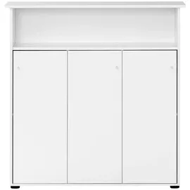 Schildmeyer MÖBELPARTNER Empfangstheke 400 3 Türen und Fachböden, weiß 107,0 x 44,0 x 110,5 cm