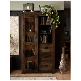 Massivmoebel24 Vitrine Mango 100 x 45 x 175 cm Braun