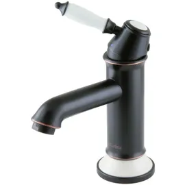 PaulGurkes Retro Wasserhahn schwarz Waschtischarmatur mit Excenter Nostalgie