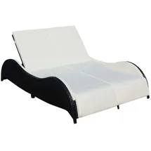 furnicato Doppel-Sonnenliege 132 x 132 x 0 cm Schwarz
