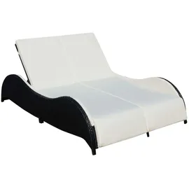furnicato Doppel-Sonnenliege 132 x 132 x 0 cm Schwarz