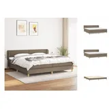 vidaXL Boxspringbett mit Matratze Taupe 200x200 cm Stoff